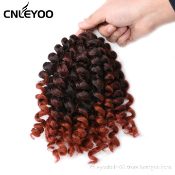 Red Brown Wand Curl Crochet Hair 10 Inch Short Jamaica Bounce Crochet Braids For Women